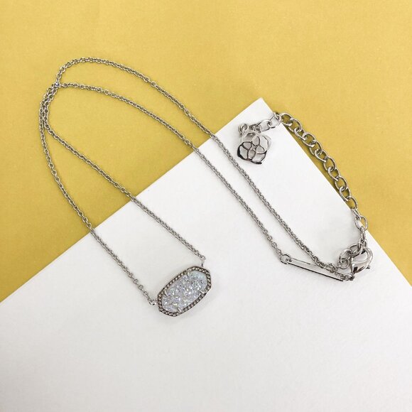 Elisa Silver Iridescent Drusy Pendant Necklace by Kendra Scott - Picture 2 of 4